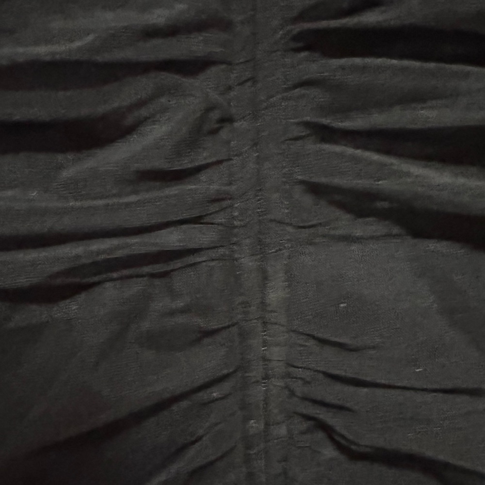 LULU'S Impressive Flirt Black Mesh
Ruched Mock Neck Midi Dress in BLACK - Picture 13 of 16